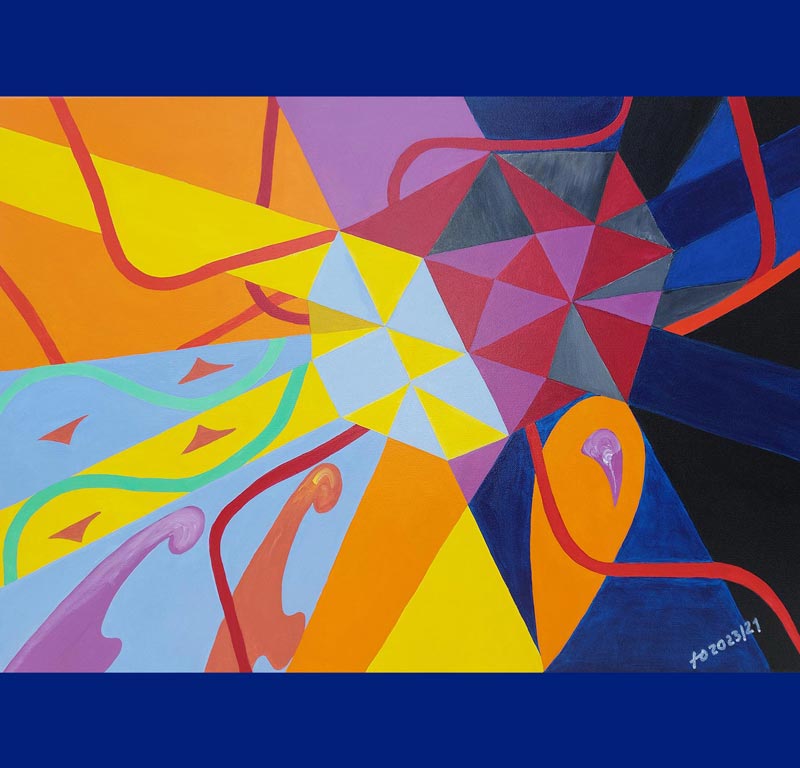 Kritzelei Nr.5 Into (and out of) the red Acryl 50 x 70 TO2023/21