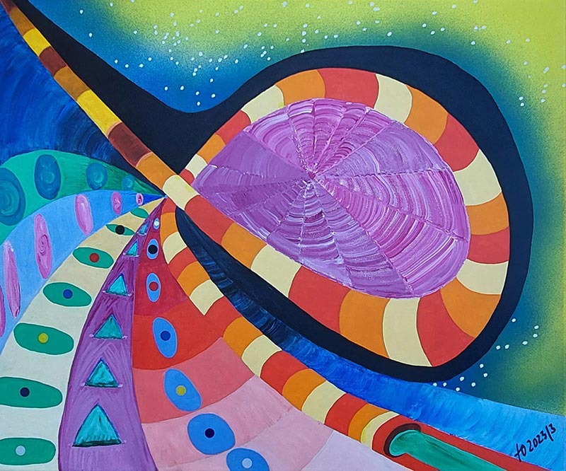 Kritzelei Nr. 4 Entstehung der Spiralgalaxien (evolution of spiral galaxies)