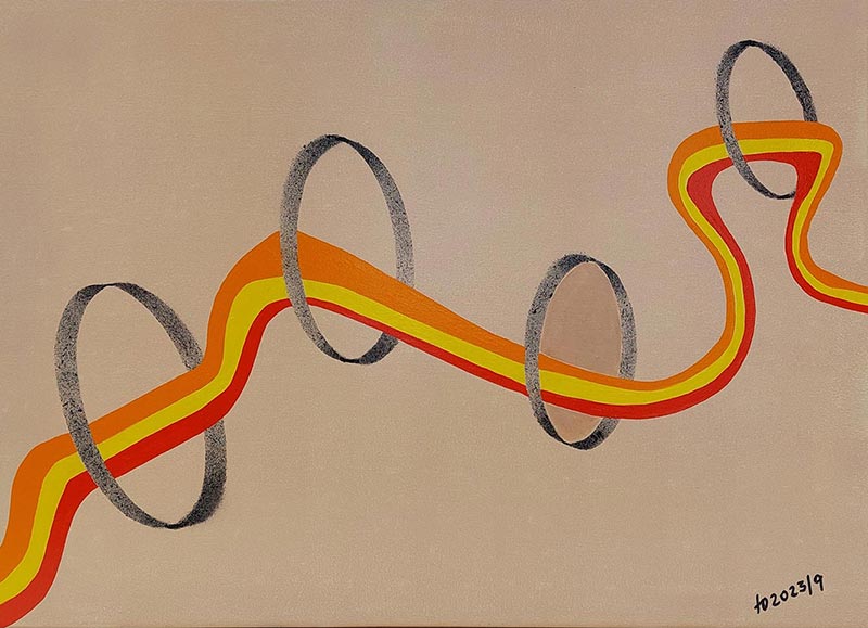 Fluss des Lebens, flow of life Acryl 50x70cm TO2023/9 (Werkspende-Winterausstellung 2024 BD)