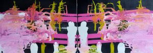 20250329_Farbstudie Nr5_Bild und Spiegelbild, Acryl (2 x 70 x 50), TO2025_5